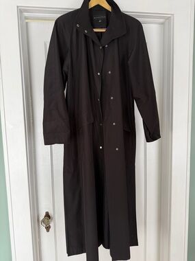 Gallery Black Long Women's Trench Coat
